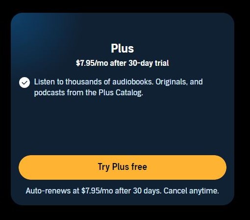 Audible Plus Plan